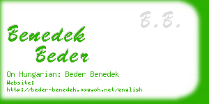 benedek beder business card